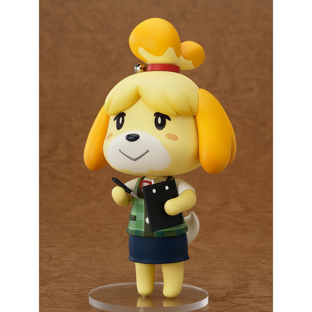 Isabelle figura 10 cm animal crossing: new leaf nendoroid re-run. Good smile company vuelve a presentar dentro de su línea nendoroid la figura de 10 cm de isabelle (o canela en españa), inspirada en el personaje del videojuego para nintendo 3ds "animal crossing: new leaf". Cuenta con sus característicos cascabeles como adorno de pelo que emite el icónico sonido del juego. Incluye 1x base con soporte transparente, 1x portapapeles con bolígrafo, 1x conjunto de notas musicales, 3x expresiones faciales (normal, contenta y preocupada) y 1x pieza con signo de interrogación para colocarla sobre su cabeza y recrear la pose del videojuego "¿necesitas algo? ".