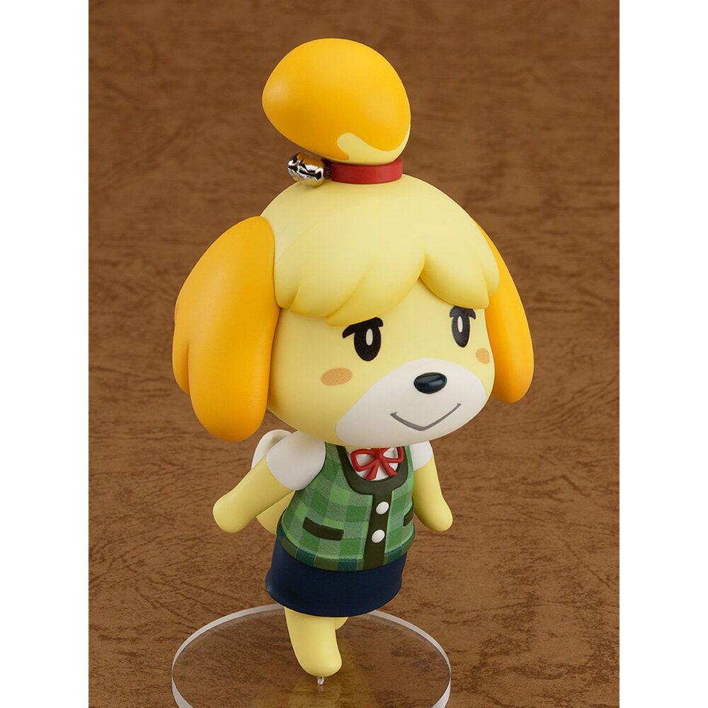 Isabelle figura 10 cm animal crossing: new leaf nendoroid re-run. Good smile company vuelve a presentar dentro de su línea nendoroid la figura de 10 cm de isabelle (o canela en españa), inspirada en el personaje del videojuego para nintendo 3ds "animal crossing: new leaf". Cuenta con sus característicos cascabeles como adorno de pelo que emite el icónico sonido del juego. Incluye 1x base con soporte transparente, 1x portapapeles con bolígrafo, 1x conjunto de notas musicales, 3x expresiones faciales (normal, contenta y preocupada) y 1x pieza con signo de interrogación para colocarla sobre su cabeza y recrear la pose del videojuego "¿necesitas algo? ".
