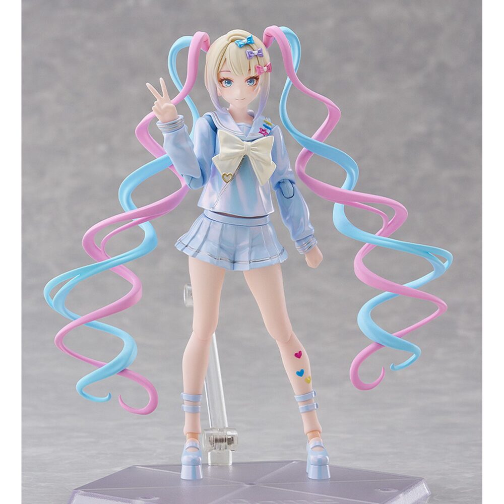 Omgkawaiiangel needy streamer overload figma. Good smile company incorpora a su colección figma la figura de omg kawaii angel, la protagonista del videojuego "needy streamer overload". Esta figura articulada de 15 cm de altura incluye 4x placas faciales (sonriente, alegre, guiñando un ojo y asustada), 1x gato y 6x manos intercambiables. Se presenta con su característico traje azul (decorado con lazos y corazones) y las típicas coletas que le aportan dinamismo. Como parte de la colección cuenta con su base hexagonal semitransparente con el logotipo de figma.