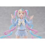 OMGKAWAIIANGEL NEEDY STREAMER OVERLOAD FIGMA. Good Smile Company incorpora a su colección Figma la figura de OMG Kawaii Angel, la protagonista del videojuego "Needy Streamer Overload". Esta figura articulada de 15 cm de altura incluye 4x placas faciales (sonriente, alegre, guiñando un ojo y asustada), 1x gato y 6x manos intercambiables. Se presenta con su característico traje azul (decorado con lazos y corazones) y las típicas coletas que le aportan dinamismo. Como parte de la colección cuenta con su base hexagonal semitransparente con el logotipo de Figma.