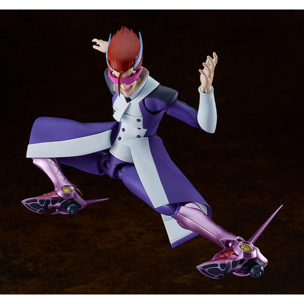 Straight cougar s-cry-ed plamatea. Good smile company presenta, dentro de la colección plamatea, el set de montaje de straight cougar, el veloz personaje del anime "s-cry-ed". Una vez montada esta maqueta articulada mide aproximadamente 17 cm. Incluye 3x placas faciales sonrientes, 3x placas faciales adicionales con calcomanías para personalizar las expresiones y 2x piernas con parte extensible para colocar en su forma "radical good speed – leg unit only" que permiten además elegir entre pistones largos o cortos. La figura se puede mostrar con o sin gafas de sol, o con ellas levantadas gracias a las partes opcionales de la cabeza. Todas las piezas vienen separadas por colores y algunas están pintadas para facilitar el montaje sin necesidad de pintura posterior. Incluye base hexagonal articulada para exposición.