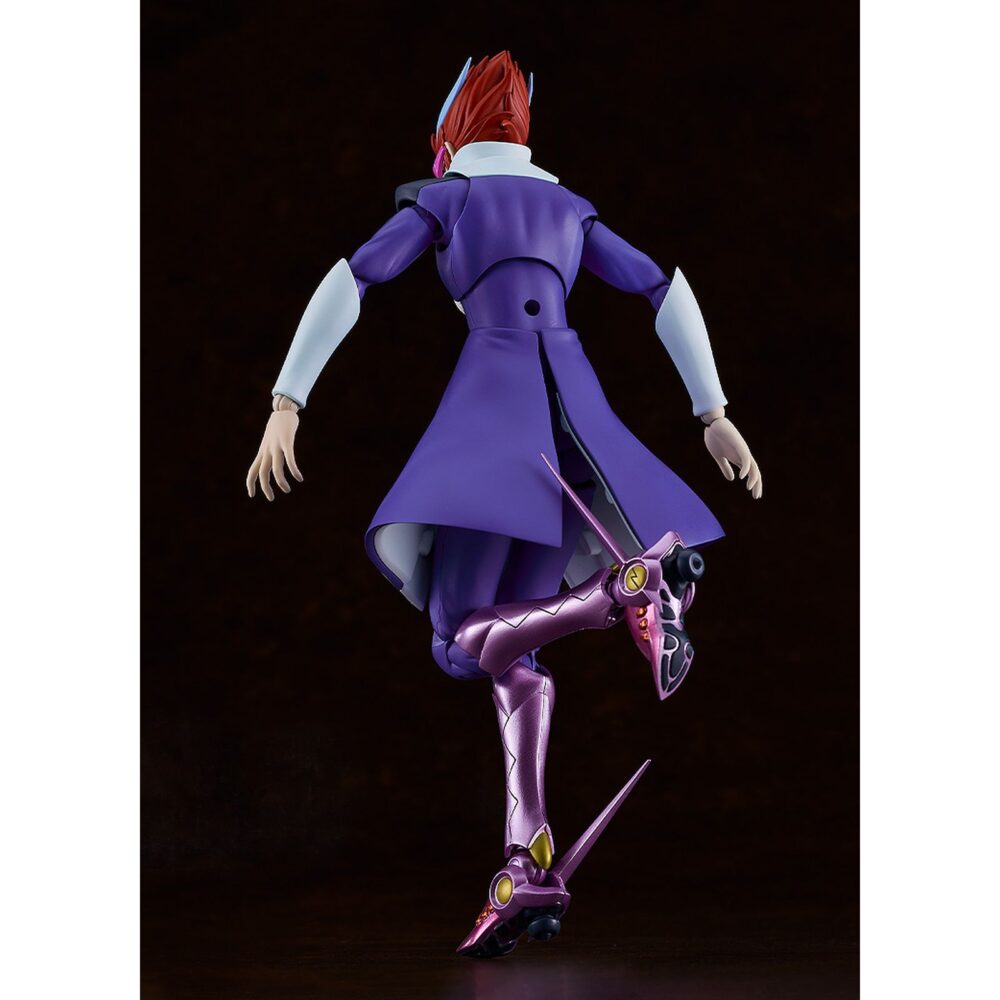 Straight cougar s-cry-ed plamatea. Good smile company presenta, dentro de la colección plamatea, el set de montaje de straight cougar, el veloz personaje del anime "s-cry-ed". Una vez montada esta maqueta articulada mide aproximadamente 17 cm. Incluye 3x placas faciales sonrientes, 3x placas faciales adicionales con calcomanías para personalizar las expresiones y 2x piernas con parte extensible para colocar en su forma "radical good speed – leg unit only" que permiten además elegir entre pistones largos o cortos. La figura se puede mostrar con o sin gafas de sol, o con ellas levantadas gracias a las partes opcionales de la cabeza. Todas las piezas vienen separadas por colores y algunas están pintadas para facilitar el montaje sin necesidad de pintura posterior. Incluye base hexagonal articulada para exposición.