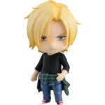 ASH LYNX BANANA FISH NENDOROID. Orange Rouge reincorpora a su línea Nendoroid la figura de Ash Lynx, protagonista del anime "Banana Fish". Esta figura articulada de aproximadamente 10 cm incluye 3x placas faciales (expresión estándar, gritando y sonriendo), 1x colgante, 1x pistola y 1x cuchillo, ideales para recrear escenas tanto de acción como del día a día. Viene con base transparente para exposición.