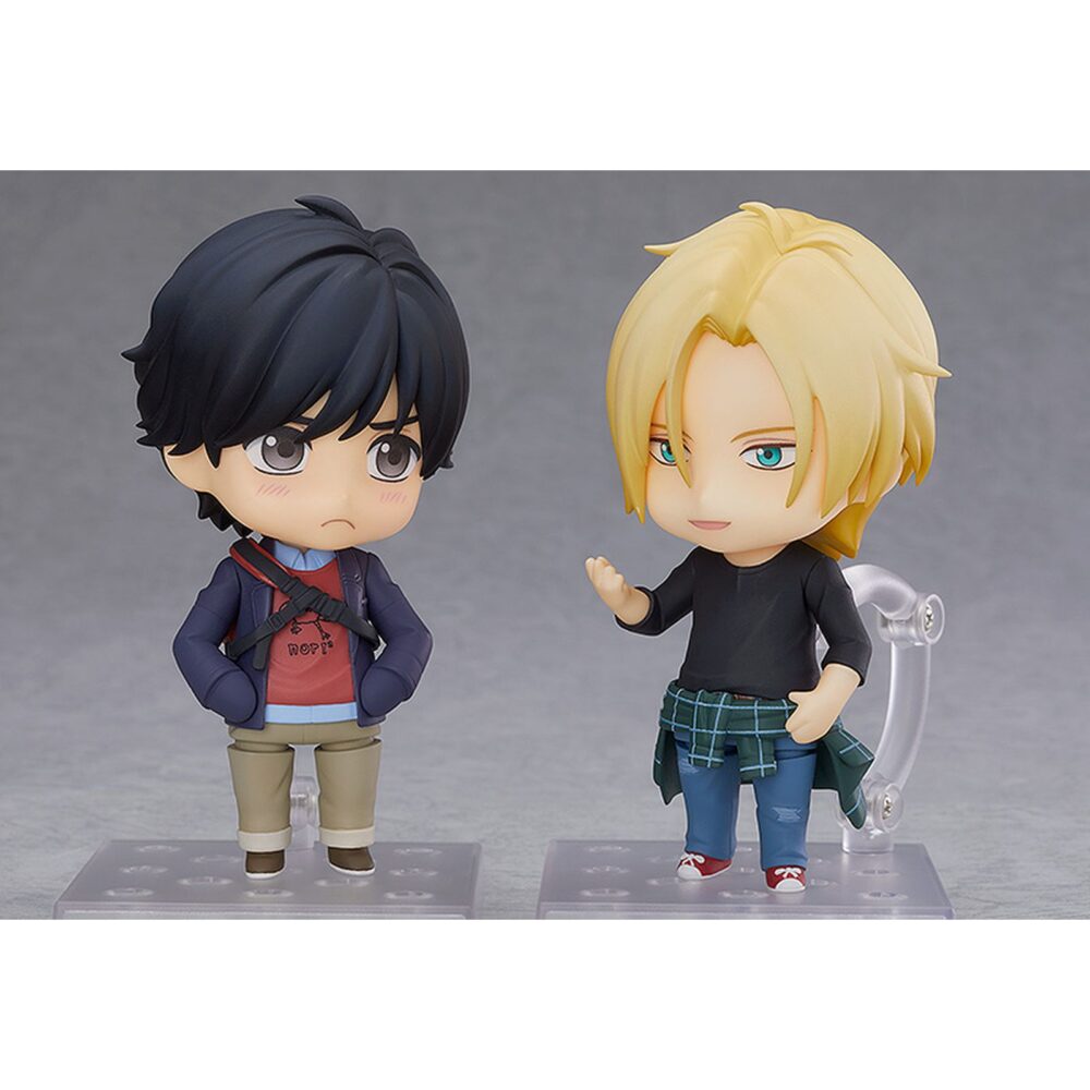 Ash lynx banana fish nendoroid. Orange rouge reincorpora a su línea nendoroid la figura de ash lynx, protagonista del anime "banana fish". Esta figura articulada de aproximadamente 10 cm incluye 3x placas faciales (expresión estándar, gritando y sonriendo), 1x colgante, 1x pistola y 1x cuchillo, ideales para recrear escenas tanto de acción como del día a día. Viene con base transparente para exposición.