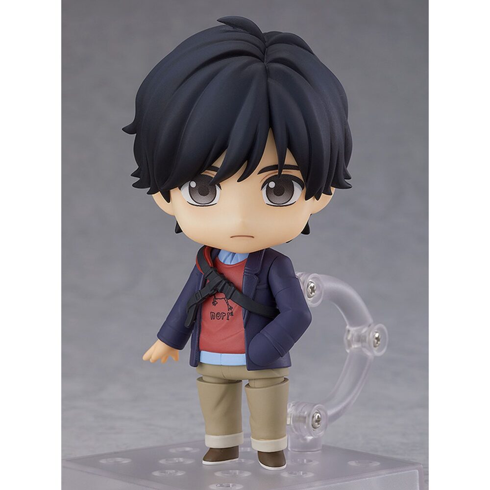 Eiji okumara banana fish nendoroid. Orange rouge reintroduce en su colección nendoroid la figura de de eiji okumura, el estudiante universitario y asistente de cámara de la serie anime "banana fish". Esta figura articulada de unos 10 cm incluye 3x placas faciales (expresión estándar, sonriente y haciendo pucheros). Entre los accesorios incluidos se encuentran 1x bolso, 1x ración de arroz y 1x par de palillos. Viene con base transparente para exposición.