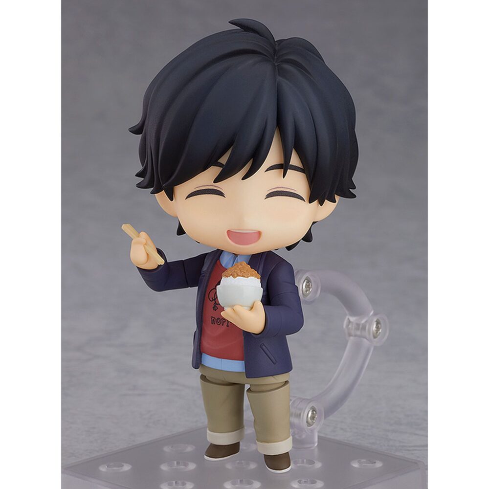 Eiji okumara banana fish nendoroid. Orange rouge reintroduce en su colección nendoroid la figura de de eiji okumura, el estudiante universitario y asistente de cámara de la serie anime "banana fish". Esta figura articulada de unos 10 cm incluye 3x placas faciales (expresión estándar, sonriente y haciendo pucheros). Entre los accesorios incluidos se encuentran 1x bolso, 1x ración de arroz y 1x par de palillos. Viene con base transparente para exposición.