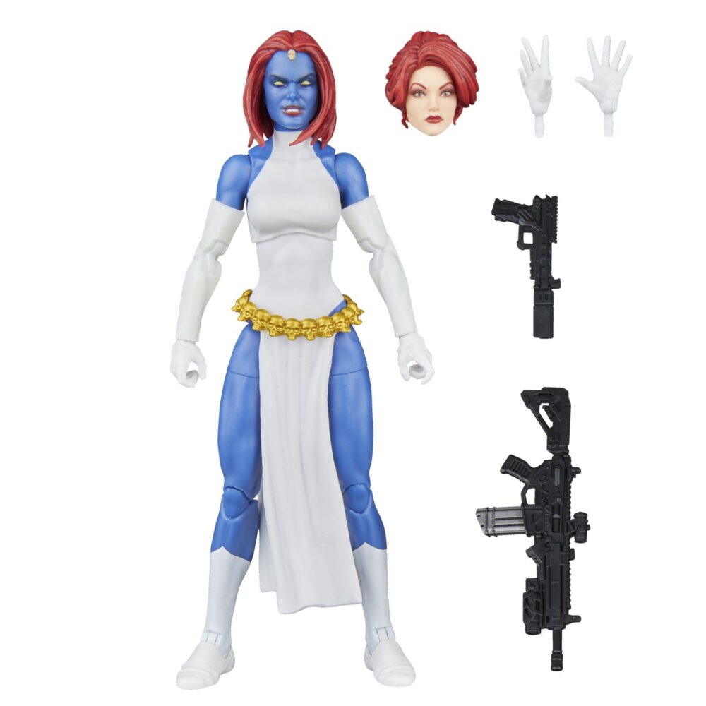 Mystique x-men marvel legends series. Hasbro presenta dentro de la colección marvel legends series esta figura articulada de marvel's mystique (conocida como mística en españa) inspirada en su aparición en la historia de "x-men" de la colección marvel comics. Mide aproximadamente 15 cm y cuenta con más de 20 puntos de articulación para recrear poses dinámicas. Incluye: 2x manos intercambiables, 1x cabeza alternativa que la muestra transformada en jean grey y 2x armas. Destaca su diseño fiel al personaje con un acabado premium y presentación tipo blíster con estética retro. Unidades limitadas.