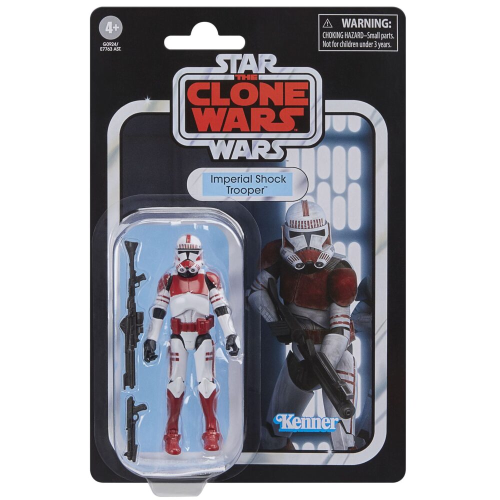 Imperial shock trooper vintage collection star wars the clone wars. Hasbro introduce a su colección the vintage collection la figura articulada de un soldado de choque imperial, inspirada en su aparición en la serie de animación "star wars: the clone wars". Mide 9,5 cm de altura e incluye 2x blaster (uno largo y otro corto). Se presenta en un blíster estilo vintage. Unidades limitadas.
