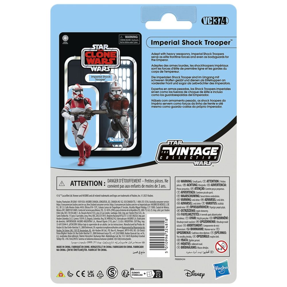 Imperial shock trooper vintage collection star wars the clone wars. Hasbro introduce a su colección the vintage collection la figura articulada de un soldado de choque imperial, inspirada en su aparición en la serie de animación "star wars: the clone wars". Mide 9,5 cm de altura e incluye 2x blaster (uno largo y otro corto). Se presenta en un blíster estilo vintage. Unidades limitadas.