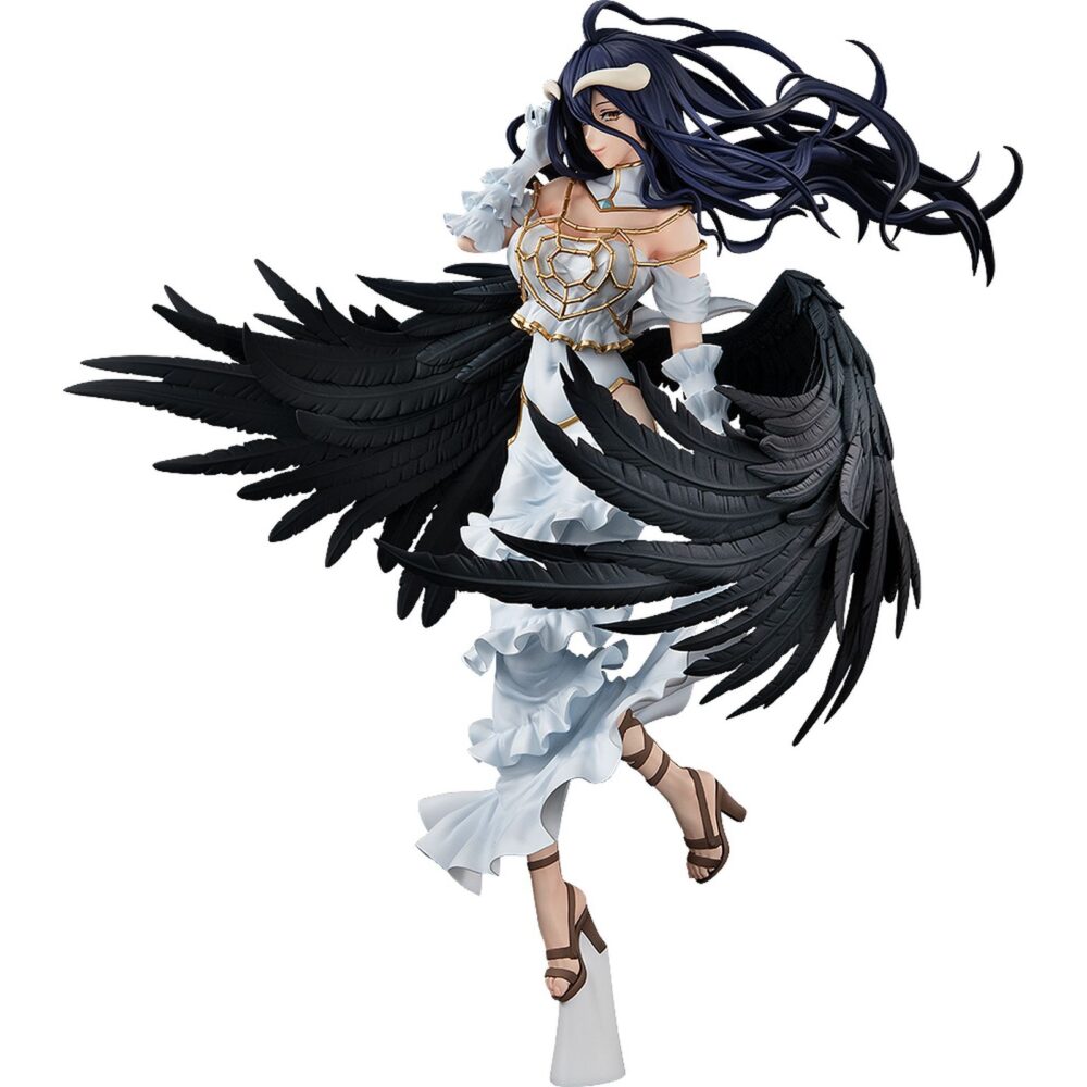 Albedo wing version overlord iv 1/7. Kadokawa vuelve apresentar esta figura a escala 1/7 de albedo, supervisora de piso de los guardianes de la gran tumba de nazarick, basada en una ilustración original de su diseñador de personaje, so-bin. Inspirada en su aparición en el anime "overlord iv", muestra a albedo con sus alas negras completamente extendidas. En su modelo, las plumas han sido esculpidas una a una para lograr una estética majestuosa y su cabello ha sido modelado para dar sensación de movimiento por el viento. Incluye una base circular transparente para su exposición y mide aproximadamente 31 cm. La misteriosa belleza de albedo ha sido fielmente capturada en esta figura, así que asegúrese de añadirla a su colección.