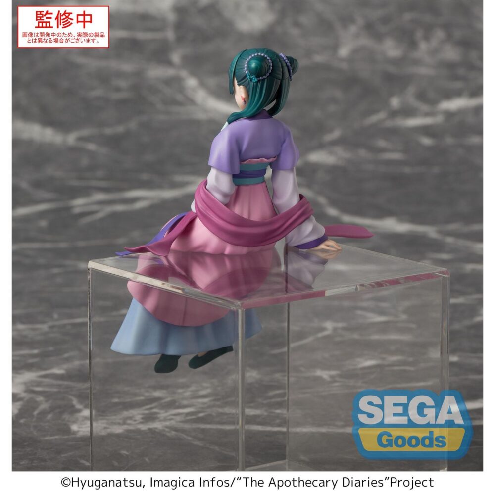Maomao moon fairy the apothecary diaries pm perching. Sega incorpora a su línea pm perching esta figura de maomao en su versión hada lunar, basada en la serie "the apothecary diaries". Fabricada en pvc, mide aproximadamente 14 cm de alto y está diseñada para ser exhibida sentada, ideal para colocar sobre baldas estanterías o bordes de muebles.