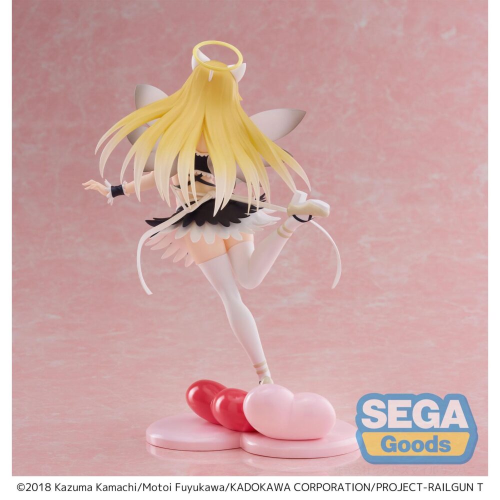 Misaki shokuhou fallen angel maid a certain scientific railgun t luminasta. Sega introduce en su colección luminasta esta figura de misaki shokuhou con atuendo de doncella celestial, inspirada en la serie "a certain scientific railgun t". Con una altura de aproximadamente 20 cm, está fabricada en pvc con un diseño detallado sobre una base decorada con corazones.