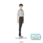 SHINJI IKARI UNIFORM VERSION REBUILD OF EVANGELION HIGH PREMIUM. Sega presenta esta figura de Shinji Ikari en su versión con uniforme, perteneciente a la colección High Premium e inspirada en "Rebuild of Evangelion". Mide unos 22 cm de alto y destaca por su pose relajada y su expresivo diseño. Fabricada en PVC. Ideal para exponer con KAWORU NAGISA UNIFORM VERSION REBUILD OF EVANGELION HIGH PREMIUM (Se venden por separado).