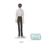 SHINJI IKARI UNIFORM VERSION REBUILD OF EVANGELION HIGH PREMIUM. Sega presenta esta figura de Shinji Ikari en su versión con uniforme, perteneciente a la colección High Premium e inspirada en "Rebuild of Evangelion". Mide unos 22 cm de alto y destaca por su pose relajada y su expresivo diseño. Fabricada en PVC. Ideal para exponer con KAWORU NAGISA UNIFORM VERSION REBUILD OF EVANGELION HIGH PREMIUM (Se venden por separado).