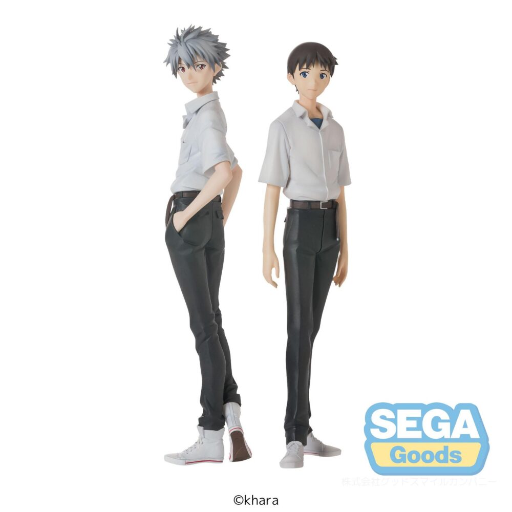 Shinji ikari uniform version rebuild of evangelion high premium. Sega presenta esta figura de shinji ikari en su versión con uniforme, perteneciente a la colección high premium e inspirada en "rebuild of evangelion". Mide unos 22 cm de alto y destaca por su pose relajada y su expresivo diseño. Fabricada en pvc. Ideal para exponer con kaworu nagisa uniform version rebuild of evangelion high premium (se venden por separado).