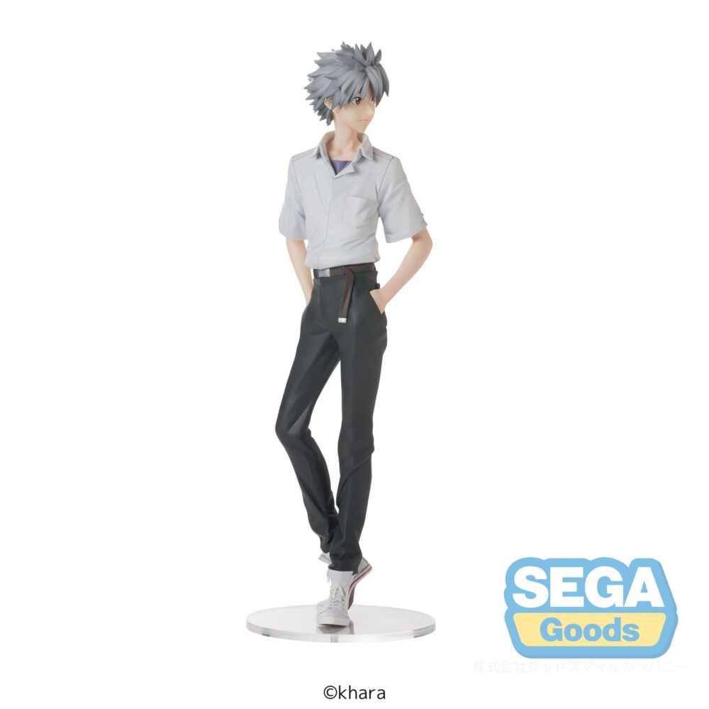 Kaworu nagisa uniform version rebuild of evangelion high premium. Sega presenta esta figura de kaworu nagisa en su versión con uniforme, perteneciente a la colección high premium e inspirada en "rebuild of evangelion". Mide unos 22 cm de alto y destaca por su expresivo diseño. Fabricada en pvc.   ideal para exponer con shinji ikari uniform version rebuild of evangelion high premium (se venden por separado).