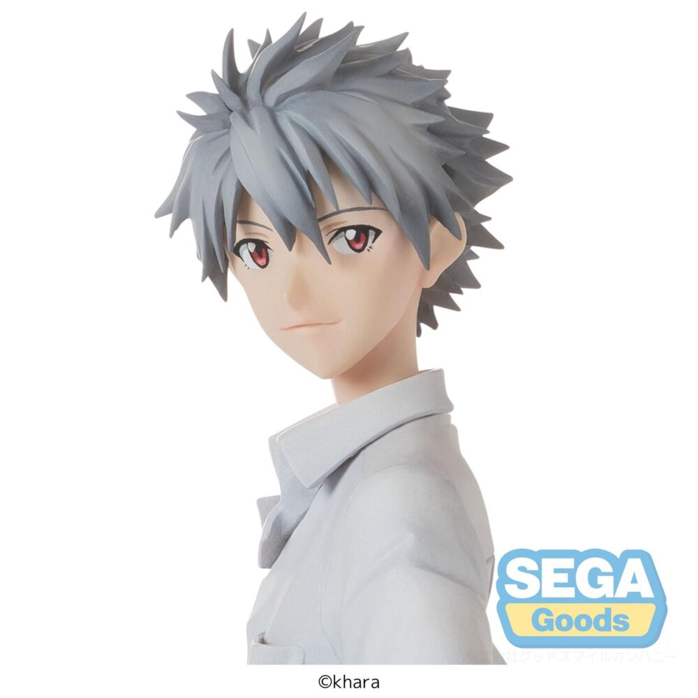Kaworu nagisa uniform version rebuild of evangelion high premium. Sega presenta esta figura de kaworu nagisa en su versión con uniforme, perteneciente a la colección high premium e inspirada en "rebuild of evangelion". Mide unos 22 cm de alto y destaca por su expresivo diseño. Fabricada en pvc.   ideal para exponer con shinji ikari uniform version rebuild of evangelion high premium (se venden por separado).
