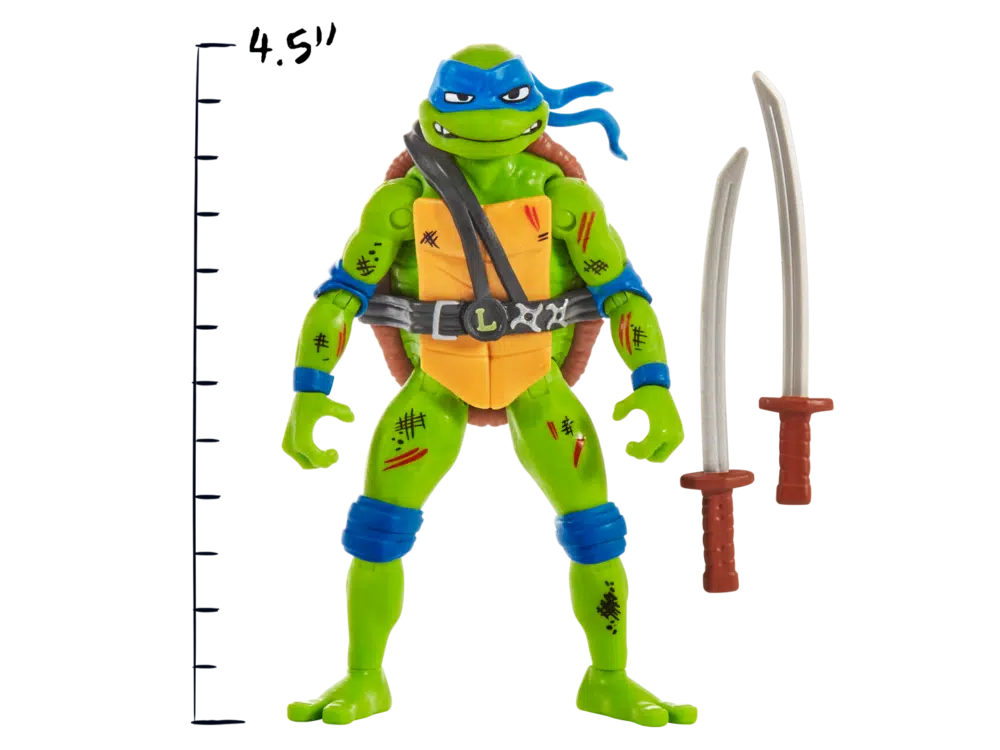 Leonardo vs. Super fly figuras las tortugas ninja. Prepárate para una batalla épica con el pack de 2 figuras leonardo vs super fly de teenage mutant ninja turtles.  ambas figuras están altamente detalladas con arañazos, cicatrices y moratones de su batalla. Las figuras vienen en una caja con ventana que incluye un llamativo diorama de fondo ilustrado sobre el que colocar las figuras. Se puede exhibir junto a donatello vs. Bebop figuras las tortugas ninja, los dioramas se pueden juntar para crear una emocionante escena de fondo. (se venden por separado). Auténtico: leo mide 11,4 cm y super fly 10,8 cm. Ambas figuras están muy detalladas y presentan cicatrices de batalla. Extremadamente móviles: leo y super fly tienen hasta 12 puntos de articulación para adoptar posturas de combate llenas de acción accesorios: cada figura viene con sus propios accesorios para armas diorama de fondo: presenta un llamativo diorama ilustrado que proporciona un gran telón de fondo para la batalla entre leo y super fly