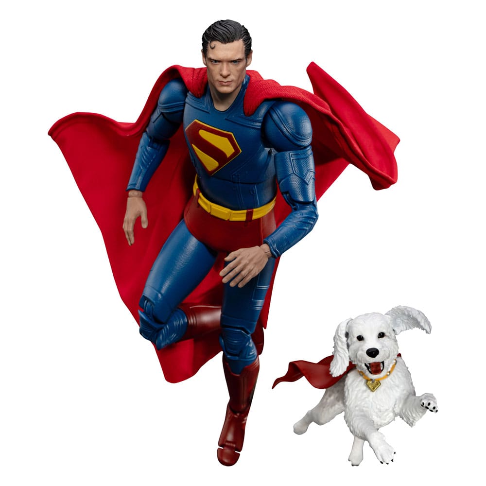 Superman & krypto superman (2025) dynamic action heroes. Esta figura de acción de beast kingdom acompaña a la película superman (2025). Mide aprox. 21 cm de alto y viene en una caja impresa con otras piezas y accesorios intercambiables. ¡el superhéroe más icónico del universo dc, superman, regresa triunfalmente! Inspirado en la próxima película de dc studios, superman: 2025, beast kingdom presenta con orgullo una nueva versión del hombre de acero bajo la línea dynamic 8ction heroes (dah). ¡adéntrate en metrópolis y presencia el renacimiento de una leyenda! Elaborada con escultura 3d de alta gama y pintura profesional, esta figura recrea fielmente el nuevo diseño del traje de la película superman: 2025. Un traje azul marino intenso se complementa con una capa roja brillante, y el clásico emblema "s" en el pecho se presenta en una llamativa escultura tridimensional en rojo y amarillo, que simboliza el resurgimiento de la esperanza y la justicia. La escultura de la cabeza captura la esencia del actor en pantalla, desde su icónico peinado hasta su mirada penetrante y decidida. La figura cuenta con aproximadamente 22 puntos de articulación, lo que permite a los coleccionistas recrear diversas poses clásicas. También incluye cuatro pares de manos intercambiables (puños, manos abiertas, manos que sostienen objetos y manos relajadas) para una exhibición dinámica. Como extra, el set incluye al fiel compañero canino de superman, krypto el superperro, que recrea a la perfección su vínculo heroico y añade aún más valor a tu colección. Estés donde estés, superman siempre representará el lado más brillante de la humanidad. ¡deja que este legendario héroe de krypton brille como la pieza central de tu colección!