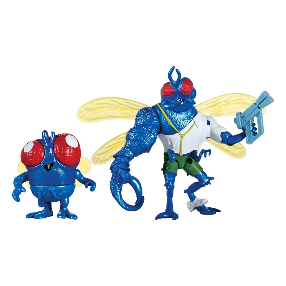 Super flies fly guy & small fry teenage mutant ninja turtles mutant mayhem. El científico renegado baxter stockman creó una familia de minimutantes, pero el tcri destruyó su laboratorio. Super fly rescató a sus hermanos y planeó la venganza. 15 años después, cuatro enemigos deben detenerle antes de que nueva york se llene de mutantes. Las figuras de 11,5 cm de super fly y 6,5 cm de super fly para niños de mutant mayhem coinciden con el diseño de la película y vienen con el blaster de super fly y el frasco de ooze en un llamativo embalaje.