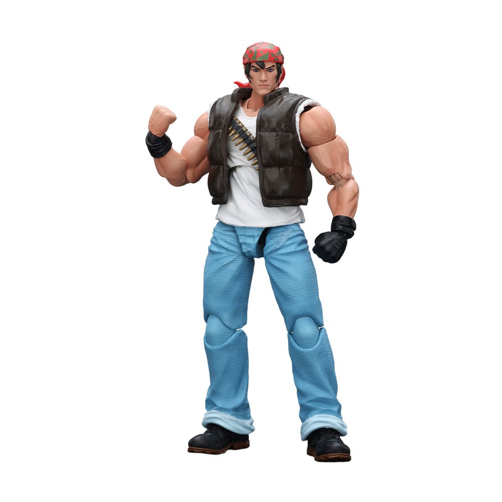 Ralf jones the king of fighters’98 hero team. Joytoy x snk presentan la figura de acción de ralf jones de la serie «the king of fighters '98», tamaño aprox. 12 cm. Esta figura de acción a escala 1/12 presenta el robusto diseño militar, la musculatura y el característico pañuelo rojo de ralf. Con una articulación dinámica y accesorios detallados para las armas, esta figura es perfecta para los fans que quieren exhibir todo su poder.