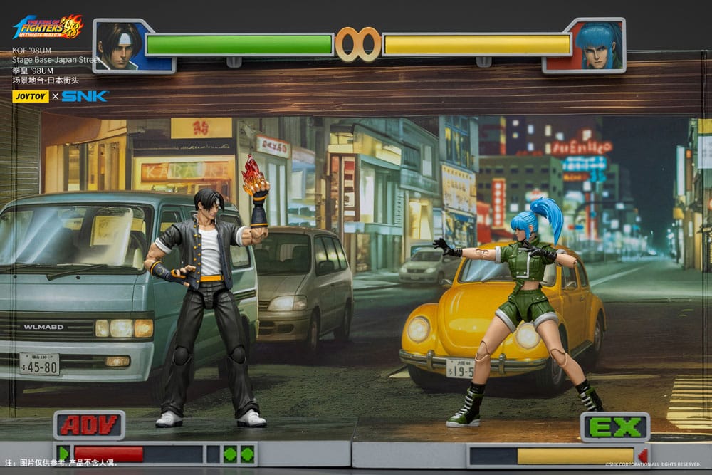 Diorama stage base japan street the king of fighters’98. Joytoy x snk presentan este diorama de la serie «the king of fighters '98» para escenificar hábilmente tus luchadores. Inspirada en el icónico telón de fondo del juego, esta detallada base de exposición añade atmósfera y profundidad a tu colección de figuras kof. Perfectamente escalada para figuras 1/12, es el escenario ideal para épicas batallas y nostálgicas exhibiciones.
