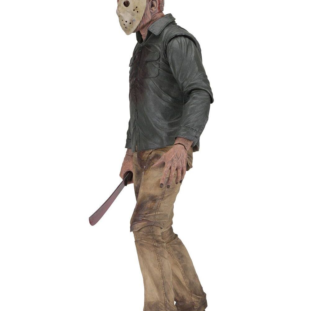 Jason friday the 13th: the final chapter 1/4. Figura articulada en escala 1/4 de la película ´viernes 13 parte iv: capítulo final´, tamaño aprox. 46 cm. ¡regresa a la línea de figuras de acción a escala 1/4 de neca! Esta enorme figura de 45 cm está basada en su aparición en viernes 13, parte 4: el capítulo final y presenta numerosos detalles espeluznantes. ¡incluso puedes recrear su herida (no del todo) mortal al clavarle el machete en la cabeza! La figura tiene más de 25 puntos de articulación e incluye accesorios: máscara extraíble, dos cabezas intercambiables, manos intercambiables, cuchillo, machete y hacha.