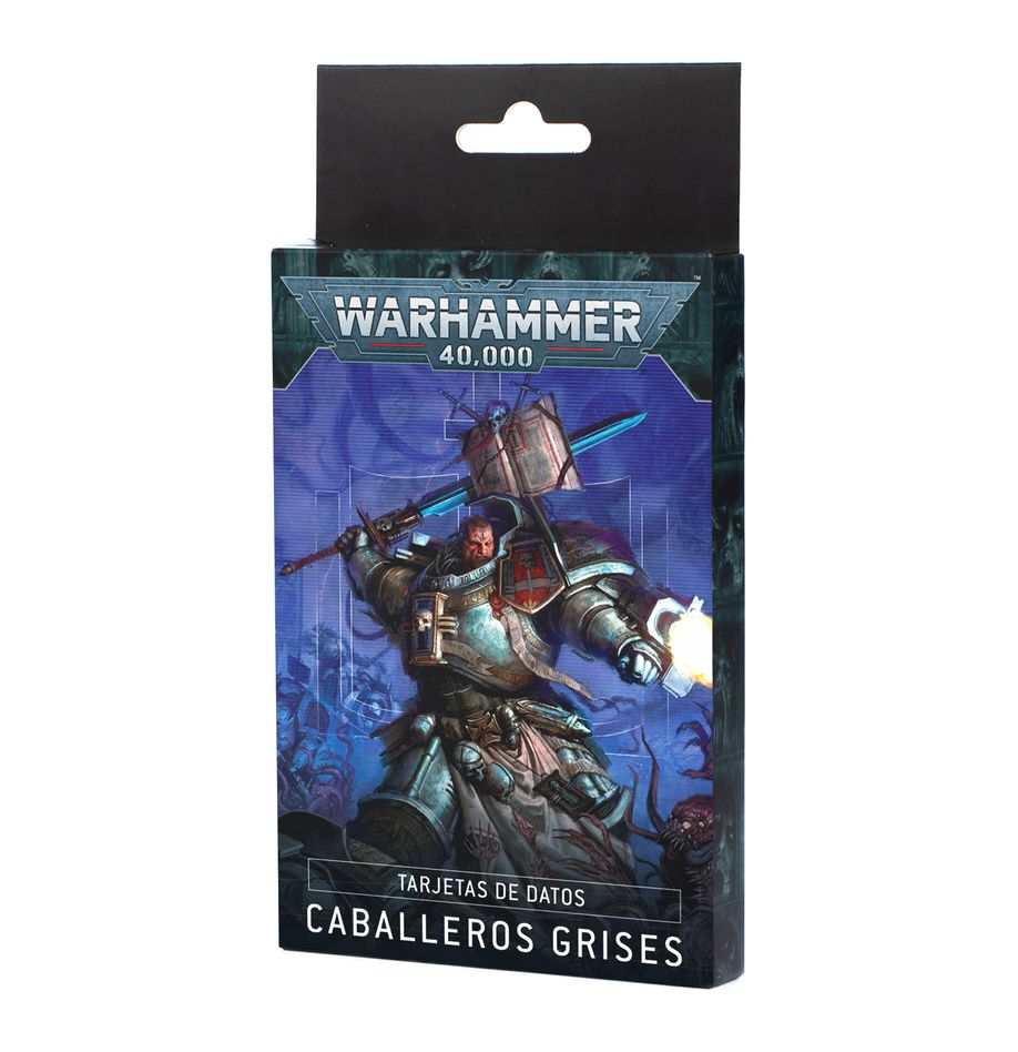 Datasheet cards: grey knights (español) warhammer 40000. Los caballeros grises van a la guerra con un arsenal sin igual entre los capítulos de marines espaciales. Todo su equipo es exclusivo, fabricado según sus propias especificaciones en manufactorums clandestinos. Aunque a simple vista puedan parecer similares a otros adeptus astartes, están mucho más especializados y son infinitamente más letales. Este set de 30 tarjetas te ayudará a llevar la cuenta de tus unidades de caballeros grises en tus partidas de warhammer 40,000 con tarjetas de datos individuales para cada unidad en las que se detallan sus perfiles, opciones de equipo y habilidades especiales. Son el modo perfecto de consultar la información importante en el fragor de la batalla. También encontrarás una tarjeta de referencia con la regla de ejército de caballeros grises para usarla en partidas de patrulla.
