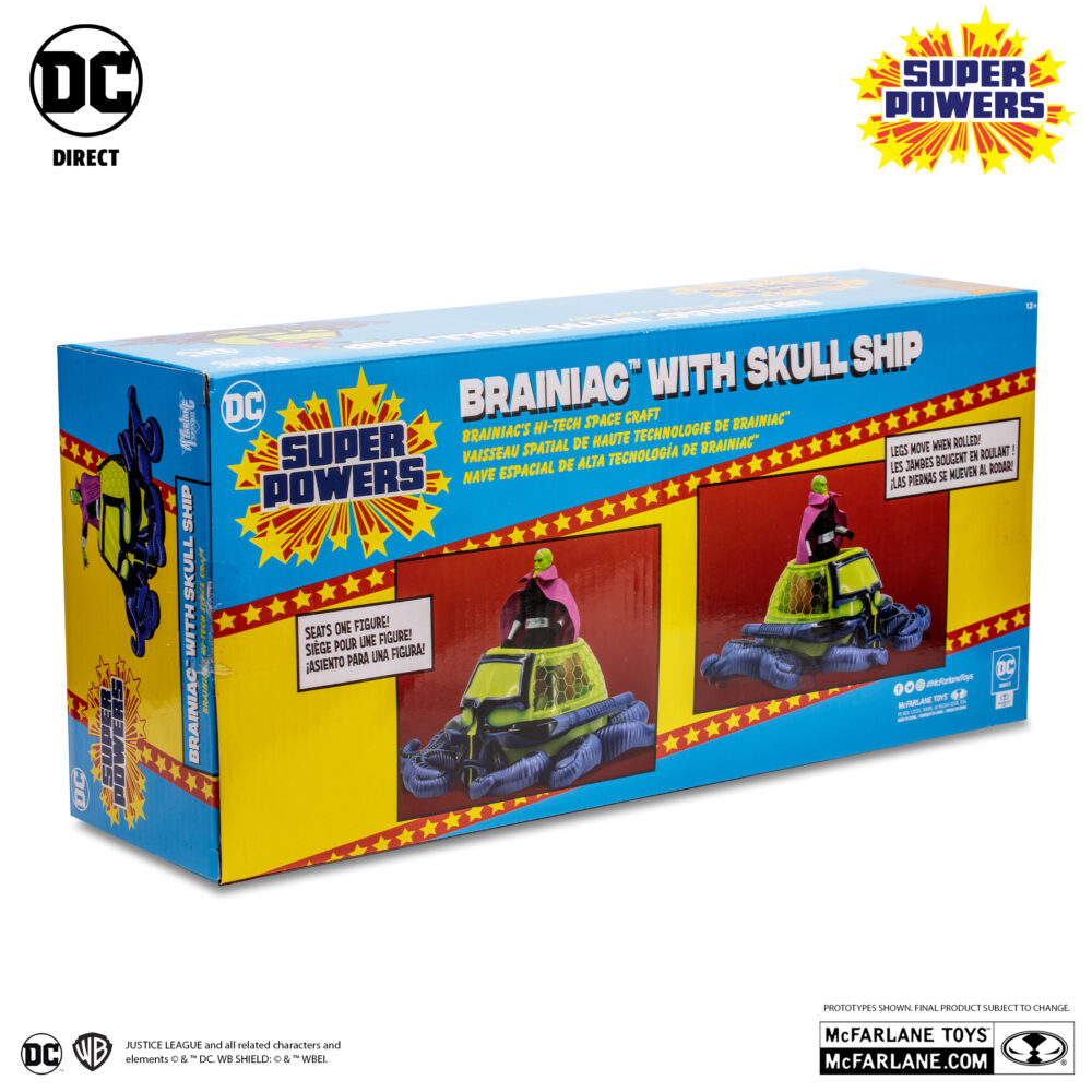Brainiac with skull ship (gold label) super powers dc direct. Gracias a su cerebro altamente avanzado y computarizado, brainiac siempre va diez pasos por delante de sus oponentes, incluso de los más inteligentes como superman. En última instancia, su incapacidad para ver más allá de la lógica pura siempre ha sido su perdición. Pero, al igual que un virus informático malicioso que nunca se puede eliminar por completo, brainiac siempre consigue reaparecer cuando menos se lo espera.