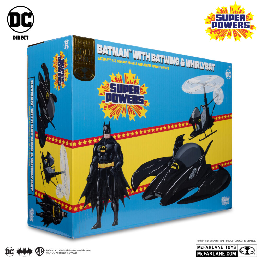 Pack batman, the whirly & the batwing super powers (gold label) (sdcc) dc direct. Batman: de niño, bruce wayne™ vio cómo sus padres eran brutalmente asesinados en el callejón del crimen de gotham city™. Traumatizado por su muerte, dedicó su vida a convertirse en el arma más poderosa del mundo contra el crimen: ¡batman™! Batwing: ¡batman™ sobrevuela los cielos en el supersónico batwing™ en busca de villanos e injusticias! Whirlybat: cuando el villano está cerca, batman y robin™ surcan los cielos con el whirlybat™. Ligero y extraordinariamente ágil, este helicóptero monoplaza es el vehículo de persecución perfecto para maniobrar entre los rascacielos apretujados de gotham city.