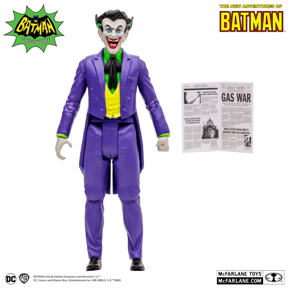 The joker (the new adventures of batman). Ningún nombre infunde tanto terror en los corazones de los ciudadanos de gotham city como el del joker. En una ciudad plagada de criminales descomunales, este villano siempre sonriente destaca por encima de todos. Un psicópata total sin ningún tipo de moral, el joker, cuyo nombre real e identidad siguen siendo un completo misterio, se caracteriza por su piel blanca como la tiza, su pelo verde y una sonrisa permanente que se extiende por todo su rostro. Pero no hay nada divertido en este payaso en particular, que solo encuentra humor en el sufrimiento de los demás.
