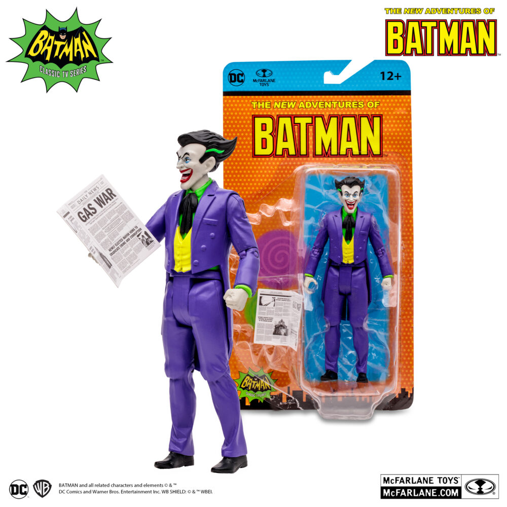 The joker (the new adventures of batman). Ningún nombre infunde tanto terror en los corazones de los ciudadanos de gotham city como el del joker. En una ciudad plagada de criminales descomunales, este villano siempre sonriente destaca por encima de todos. Un psicópata total sin ningún tipo de moral, el joker, cuyo nombre real e identidad siguen siendo un completo misterio, se caracteriza por su piel blanca como la tiza, su pelo verde y una sonrisa permanente que se extiende por todo su rostro. Pero no hay nada divertido en este payaso en particular, que solo encuentra humor en el sufrimiento de los demás.