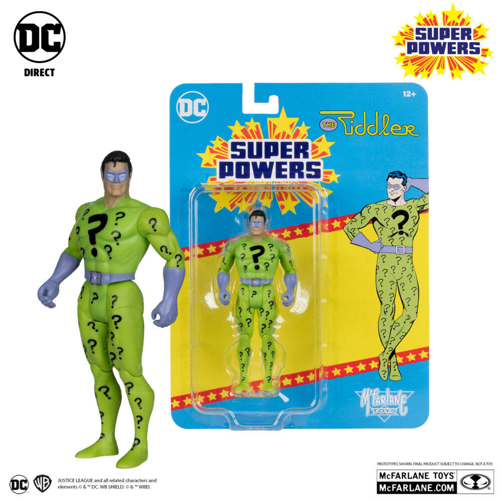Riddler (super powers). Adivina: ¿qué criminal cerebral con afinidad por el morado y el verde disfruta desafiando al caballero oscuro™ con crímenes ingeniosamente calculados y tramas enigmáticas?