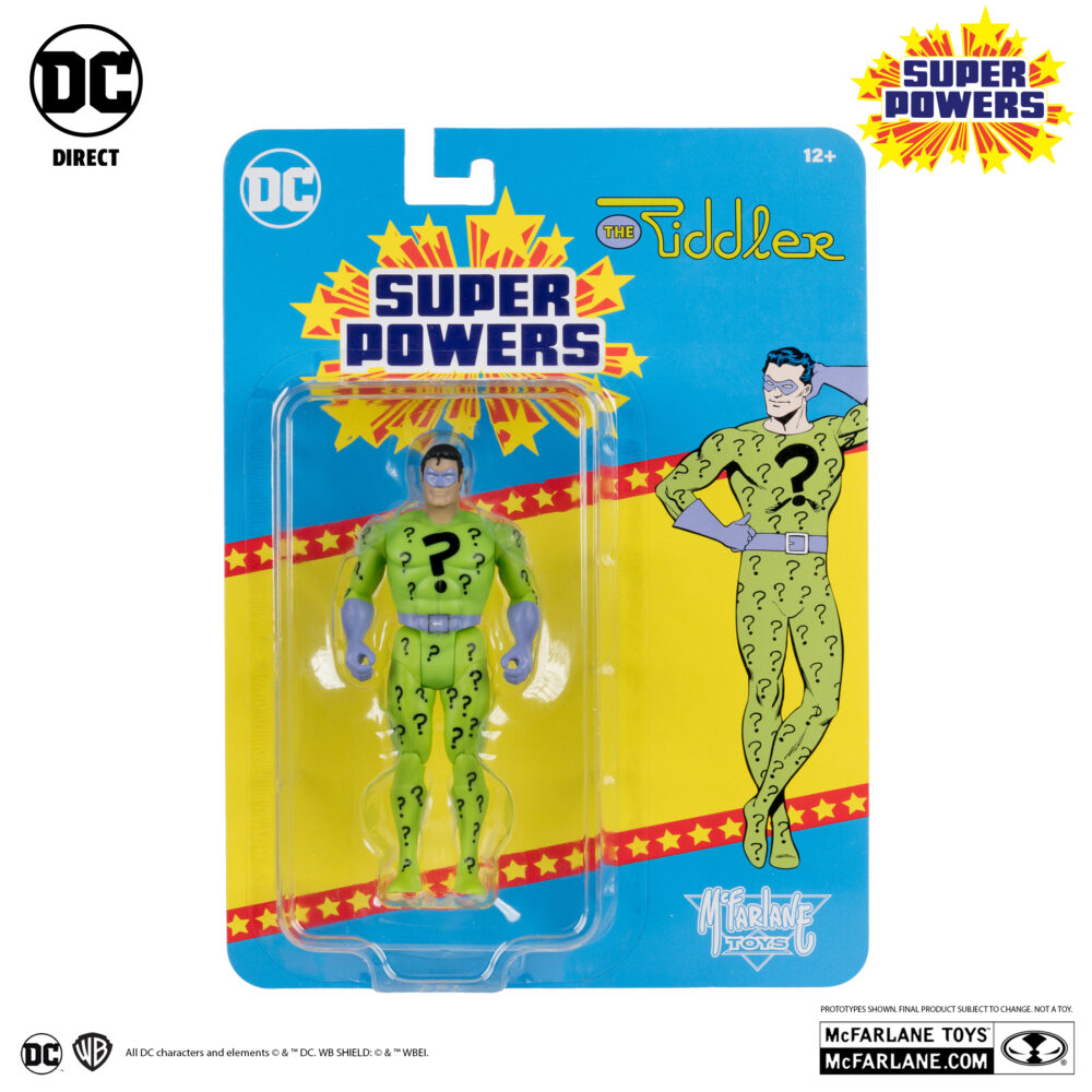 Riddler (super powers). Adivina: ¿qué criminal cerebral con afinidad por el morado y el verde disfruta desafiando al caballero oscuro™ con crímenes ingeniosamente calculados y tramas enigmáticas?