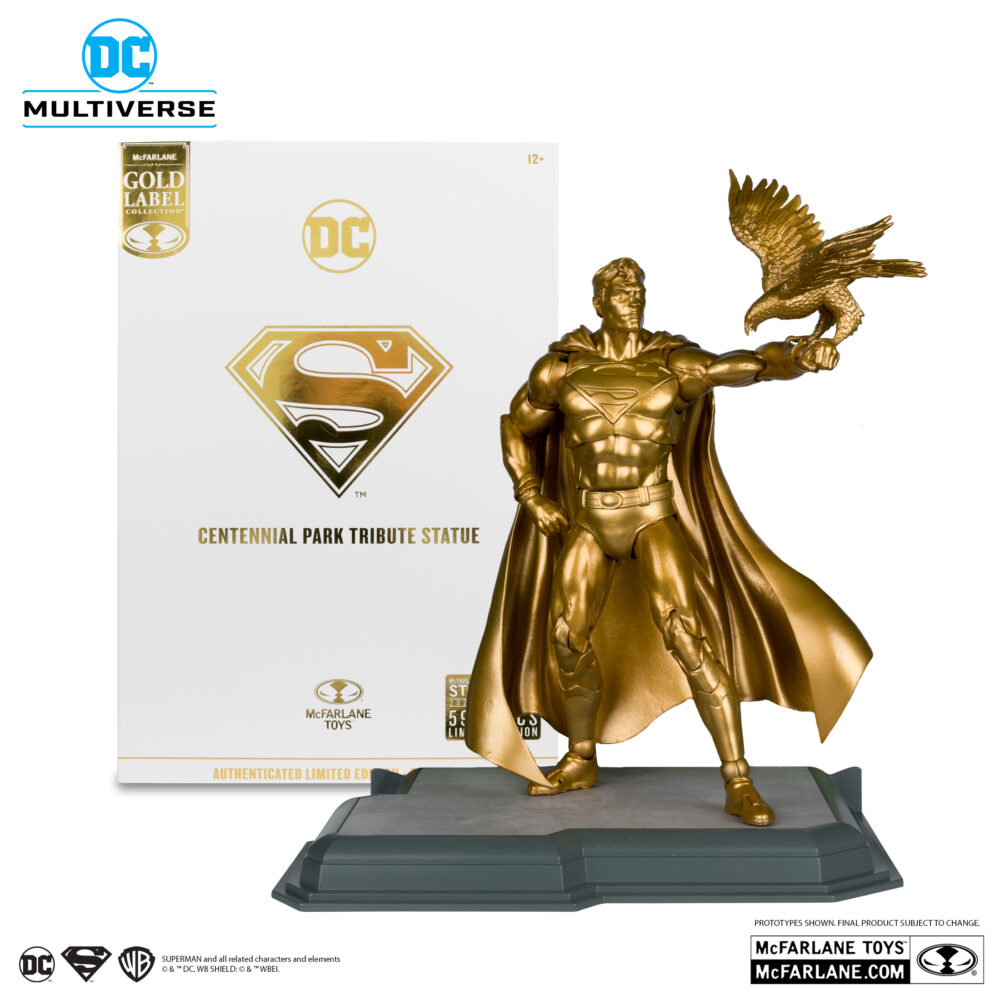 Superman centennial park tribute statue gold label dc multiverse. Más rápido que una bala, más poderoso que una locomotora... El hombre de acero libra una batalla sin fin por la verdad, la justicia y el estilo de vida americano.