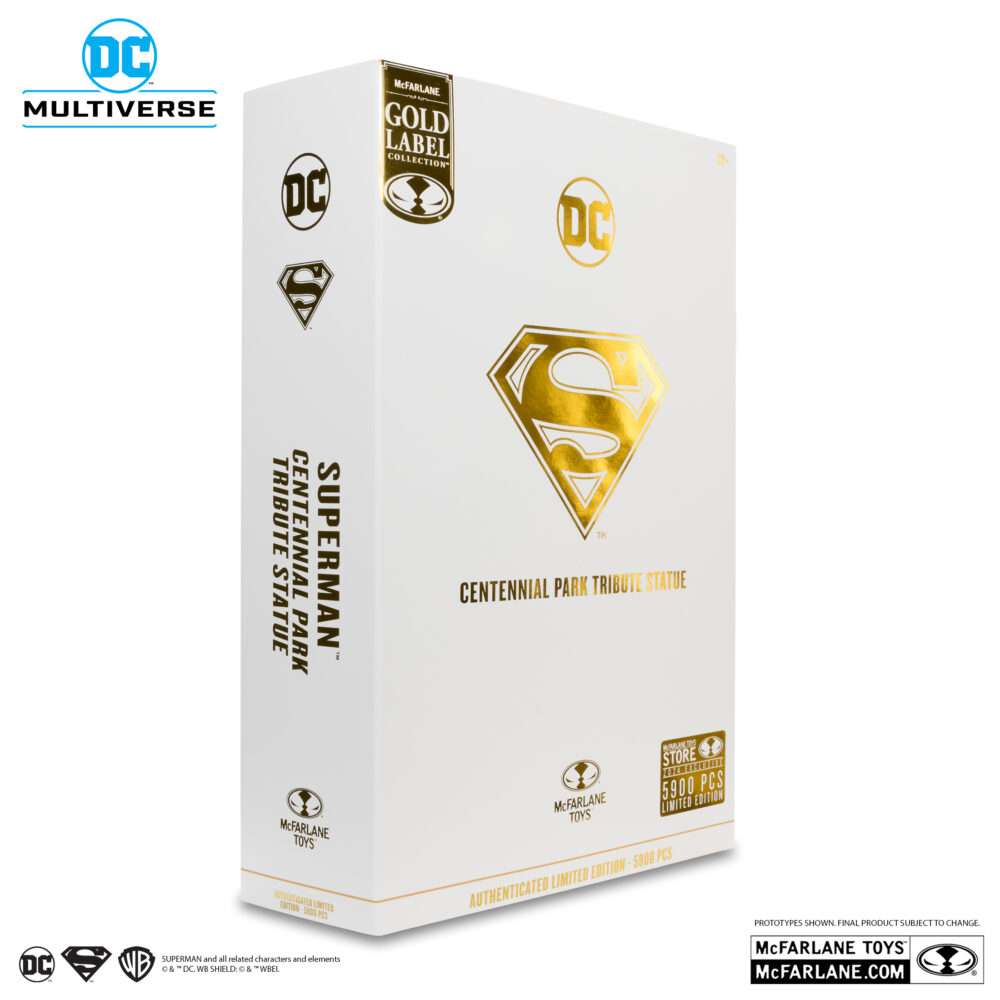 Superman centennial park tribute statue gold label dc multiverse. Más rápido que una bala, más poderoso que una locomotora... El hombre de acero libra una batalla sin fin por la verdad, la justicia y el estilo de vida americano.