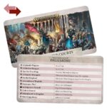WARSCROLL CARDS: FLESH-EATER COURTS (INGLÉS) WARHAMMER AGE OF SIGMAR. Solo en inglés. The Flesh-eater Courts lurk in dark and dismal places. These cannibal ghouls and degenerate vampires are trapped in a terrible delusion – a madness where they believe themselves to be noble and virtuous, despite all their monstrous deeds to the contrary. Now war-horns blare and drums of stretched flesh beat, as their Summerking gathers his loathsome hordes. This set of 40 cards will help you keep track of your Flesh-eater Courts armies in games of Warhammer Age of Sigmar. There are individual warscroll cards for each unit, manifestation, and faction terrain piece – detailing their profiles, wargear, options, and special abilities. They are an ideal way to easily check key information in the heat of battle. You'll also find two sets of special warscroll cards for use in Spearhead games.