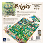 BITOKU. En Bitoku los jugadores tomarán el papel de espíritus que habitan un bosque ancestral guardado por el gran espíritu. Su objetivo será que sus espíritus se eleven con tal de convertirse en dignos herederos del gran espíritu del bosque. Bitoku es un juego de tipo Eurogame de complejidad alta. El gran espíritu del bosque lleva gobernando con sabiduría y justicia la vida de todos aquellos que ahí habitan. Su paso por el mundo ha dejado huella, y el eco de sus acciones resonará durante siglos por todos los confines y rincones del bosque. Pero su tiempo está llegando a su fin. Los espíritus Bitoku del bosque elegirán cuál de ellos ha de ser aquel que le sustituya.  