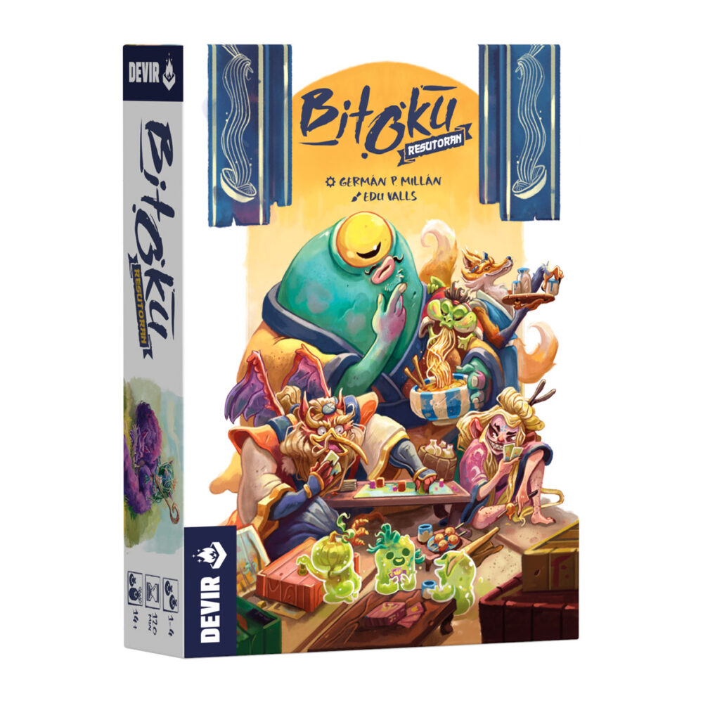 Bitoku resutoran.  ¡comensales, bienvenidos! En este humilde restaurante se cocinan los más deliciosos manjares y los espíritus se reúnen para contar sus historias mientras beben sake y juegan a los dados. Os hemos preparado un menú degustación con el que vais a poder disfrutar de los mejores sabores del bosque ancestral.   obra de germán p. Millán (autor de kingdom defenders y sabika) e ilustrado por edu valls, la expansión bitoku resutoran se compone de tres menús diferentes (o módulos) que podéis añadir al juego base. Podéis añadir uno, dos o incluso los tres módulos (si ya domináis el juego básico), siempre en la combinación que prefiráis.