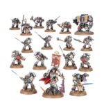COMBAT PATROL: GREY KNIGHTS WARHAMMER 40000. Los presagios advierten sobre la corrupción disforme que se filtra en el espacio real en esta ubicación. Tal vez sean los actos de los enemigos los que han provocado estas manifestaciones, o puede que la mala suerte los haya llevado hasta allí. Sea como sea, el Castellano Crowe lidera con premura a sus Hermanos de Batalla al combate, pues sabe que los refuerzos se dirigen hacia allí y hay que purificar la corrupción sin demora. Si quieres defender a la humanidad y mantener la galaxia a salvo de la amenaza daemónica, esta caja es la manera perfecta de empezar o ampliar una colección de Caballeros Grises y ahorrar dinero en comparación con la compra de las cajas por separado. El Castellano Crowe lidera la fuerza armado con su filo maldito: la Espada Negra de Antwyr. Le acompañan una Escuadra de Choque equipada con diversas armas y una Escuadra de Exterminadores de la Hermandad capaz de arrasar incluso a los enemigos más duros. Un Dreadnought Venerable proporciona apoyo a distancia con su considerable potencia de fuego. Estas 17 miniaturas de plástico representan una fuerza completa de los Santificadores de Crowe para usar en partidas tácticas y ajustadas de Patrulla de Warhammer 40,000. Las reglas de esta Patrulla pueden descargarse gratuitamente del sitio web de Warhammer Community.