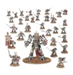 GREY KNIGHTS BATTLE FORCE: SACRED CONCLAVE WARHAMMER 40000. Los Grandes Maestres de los Caballeros Grises marchan con sus Servoterrores Némesis a la guerra a grandes zancadas, mientras los siniestros guerreros a su cargo enfilan sus armas esotéricas y desatan tormentas psíquicas de destrucción. Cada guerrero es un poderoso psíquico y un guerrero superlativo por derecho propio. Y unidos son prácticamente imparables. Esta caja contiene las piezas necesarias para montar una poderosa fuerza de Caballeros Grises de Warhammer 40,000. Liderados por un Gran Maestre en Servoterror Némesis, están listos para enfrentarse a algunos de los enemigos más duros de la galaxia. Tras ellos caminan resistentes y experimentados Exterminadores con armaduras personalizadas, y hermanos de batalla con servoarmadura prestos a unir sus mentes bajo el propósito de purificar la corrupción daemónica.