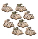 LEGIONS IMPERIALIS: WHIRLWIND AND SCORPIUS MISSILE TANK SQUADRONS WARHAMMER THE HORUS HERESY. El Scorpius es un modelo de vehículo blindado creado a instancias de la Legión de los Lobos Espaciales para brindar fuego de apoyo indirecto a los asaltos fenrisianos gracias a sus sistemas lanzamisiles avanzados. Perfecto para operaciones de alta intensidad, se aprobó su uso en todas las Legiones Astartes poco antes de que estallara la Herejía de Horus. Además del Scorpius, son frecuentes entre los arsenales de las Legiones Astartes otros vehículos de artillería móviles como el Whirlwind, dotado de un lanzamisiles múltiple de fuego indirecto que le permite arrojar fuego de saturación explosivo sobre zonas enteras del campo de batalla. Con este kit multicomponente de plástico puedes montar cuatro Whirlwinds y cuatro Scorpius Missile Tanks, artillería móvil para tus ejércitos de Legiones Astartes en partidas de Legions Imperialis. Ambos ofrecen fuego de apoyo indirecto: los Scorpius se centran en eliminar los vehículos, Knights y Titans enemigos mientras los Whirlwinds obligan a la infantería a abandonar su cobertura y salir a campo abierto. Hasta cuatro de los vehículos pueden equiparse con una pala excavadora opcional, para que puedas personalizar fácilmente tus tanques lanzamisiles.