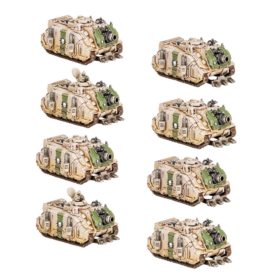 Legions imperialis: vindicator siege tank squadron warhammer the horus heresy. El vindicator es un tanque de asedio especializado que se despliega para abrir brechas en las fortificaciones enemigas y destruir los vehículos más pesados. Estos tanques brillan en los entornos cerrados de las ciudades y otros campos de batalla urbanos donde su corto alcance no supone necesariamente una desventaja. Armados con un cañón demolisher, son capaces de hacer añicos enormes edificios para abrir paso a tus tropas a través de obstáculos que de otra forma serían infranqueables. Con este kit multicomponente de plástico puedes montar ocho vindicator siege tanks para tus ejércitos de legiones astartes en partidas de legions imperialis. Armados con un devastador demolisher cannon, son perfectos para arrasar activos enemigos, desde vehículos pesados hasta fortificaciones. Cada tanque puede montarse con la escotilla superior cerrada o con un tank commander dirigiendo tu aterradora potencia de fuego.