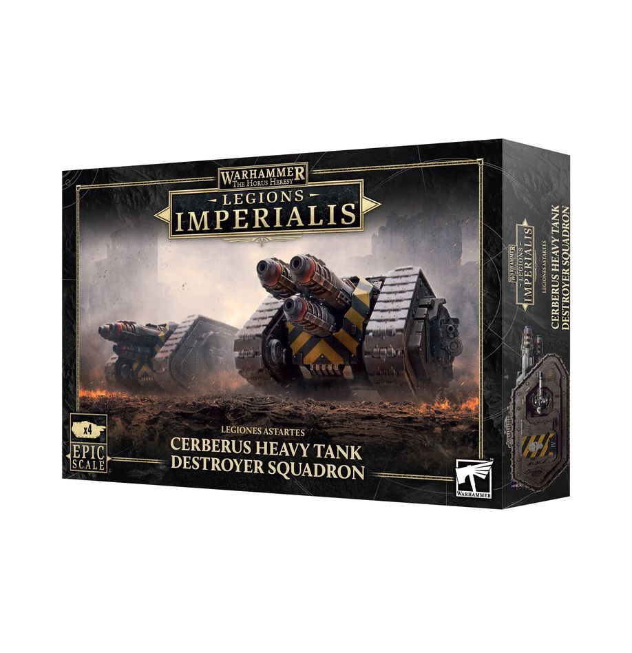 Legions imperialis: cerberus heavy tank destroyer squadron warhammer the horus heresy. Elos cazacarros pesados cerberus están equipados con una batería de láseres de neutrones, una reliquia de la edad oscura de la tecnología. Incluso con todas las protecciones que integran, cada disparo inunda de radiación exótica el interior del vehículo. Pocas dotaciones logran sobrevivir más de unos cuantos años sin someterse a reconstrucciones augméticas integrales. Pese al altísimo precio que conlleva su uso, el láser de neutrones es una de las armas antitanque más efectivas de todo el arsenal de las legiones de marines espaciales. Con este kit multicomponente de plástico puedes montar cuatro cerberus heavy tank destroyers, prodigiosos vehículos antiblindaje para tus ejércitos de legiones astartes en partidas de legions imperialis. Estas armas brutales pero efectivas son ideales para destruir los knights y hasta los titans enemigos, por mucho blindaje que tengan. Cuando se despliegan en unidades grandes, pueden dar cuenta de prácticamente cualquier enemigo. El kit incluye opciones para equipar tus tanques con lascannons o heavy bolters de barquilla lateral, y las escotillas superiores pueden montarse cerradas, con un tank commander o con un artillero operando un heavy bolter o multi-melta montado en afuste exterior.