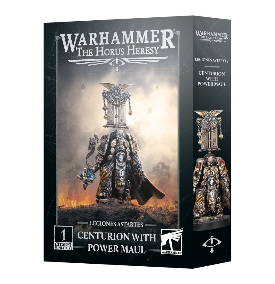 Centurion with power maul warhammer the horus heresy.  un centurión es a la vez un campeón y un oficial de línea de las legiones astartes. Alcanzar dicho rango es sinónimo de haber demostrado sobradamente su valía en el fragor del combate. Con este kit multicomponente de plástico puedes montar un centurion, un líder para tus ejércitos de legiones astartes de warhammer: the horus heresy. Está armado con una pesada power maul y un combi-melta, y es ideal para avanzar hacia el enemigo y guiar a tus fuerzas a la victoria. La armadura mkii “cruzada” y su colección de honores de batalla lo distinguen como un veterano curtido en mil batallas. Está equipado con un cyber-familiar y trae dos cabezas entre las que elegir, una descubierta y otra con un casco con penacho transversal. La miniatura no lleva insignias específicas de ninguna legión, por lo que puedes incluirla en cualquier fuerza de marines espaciales, tanto si eres leal al emperador como si te has sumado a la rebelión de horus.