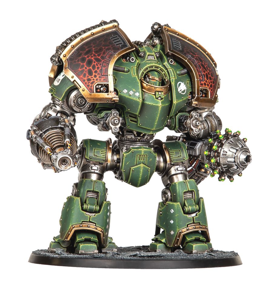 Saturnine siege dreadnought ophion configuration warhammer the horus heresy.  el dreadnought saturnine se desarrolló como una extensión de la tecnología utilizada para crear la armadura exterminador saturnine. Este chasis requiere enormes generadores para alimentar su potente armamento y sus complejos escudos de energía. Más alto incluso que los leviathan siege dreadnoughts, hay pocos en el campo de batalla que puedan resistir su furia. Con este kit multicomponente de plástico puedes montar un saturnine siege dreadnought, una potente máquina de guerra para los ejércitos de legiones astartes de warhammer: the horus heresy. Su gruesa armadura y su avanzado blindaje absorben una cantidad considerable de potencia de fuego, lo que los hace increíblemente difíciles de abatir. La configuración ophion presenta armas para el combate de corta distancia, con un inversion beamer y un graviton pulveriser capaz de destrozar vehículos, y también heavy particle shredders montados en el frente para aniquilar a la infantería cercana.