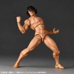 ATTACK TITAN EREN YEAGER ATTACK ON TITAN AMAZING YAMAGUCHI REVOLTECH. ¡Los exterminaremos incluso con Revoltech! ¡Disfruta de la acción de los gigantes con movimientos al estilo Yamaguchi! Del exitoso anime Ataque a los Titanes, el protagonista Eren Yeager se ha transformado en el "Titán de Ataque", ¡ya disponible en Amazing Yamaguchi, bajo la dirección de Yamaguchi Katsuhisa! La figura recrea su singular musculatura, y aunque se trata de una figura humanoide sencilla, su postura es fiel a la de la película. La fuerza del cuerpo densamente tonificado se realza aún más mediante una cuidadosa pintura de sombras. Los omóplatos se pueden mover hacia adelante y hacia atrás junto con los lados izquierdo y derecho del pecho dividido, permitiendo que los brazos se abran bien y se crucen profundamente. El torso se puede dividir con flexibilidad, permitiendo arqueos y flexiones naturales. Las articulaciones de la cadera combinan articulaciones esféricas y ejes diagonales al estilo Yamaguchi. Y las espinillas se pueden mover para expresar la "flexibilidad" del cómic, añadiendo articulaciones que no se encuentran en el cuerpo humano. Todos estos trucos móviles han sido cuidadosamente desarrollados por Yamaguchi Katsuhisa, ¡lo que te permite recrear las poses de acción dinámicas de Eren como un titán en tus manos!