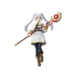 FRIEREN FRIEREN BEYOND JOURNEY'S END S.H. FIGUARTS RE-RUN. Tamashii introduce en su línea S.H.Figuarts la figura de Frieren, la hechicera elfa de la serie "Frieren: Beyond Journey's End" ("Frieren: Más allá del final del viaje" en España). Mide 12 cm (14 cm con efectos) y está diseñada con materiales blandos en capa y falda para facilitar poses dinámicas. Incluye 3x expresiones faciales, 2x pares de manos alternativas, 1x bastón, 1x set de efectos mágicos, 1x set de pedestal para los efectos y 1x par de coletas de repuesto. Fabricada en PVC y ABS. UNIDADES LIMITADAS.