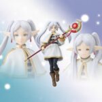 FRIEREN FRIEREN BEYOND JOURNEY'S END S.H. FIGUARTS RE-RUN. Tamashii introduce en su línea S.H.Figuarts la figura de Frieren, la hechicera elfa de la serie "Frieren: Beyond Journey's End" ("Frieren: Más allá del final del viaje" en España). Mide 12 cm (14 cm con efectos) y está diseñada con materiales blandos en capa y falda para facilitar poses dinámicas. Incluye 3x expresiones faciales, 2x pares de manos alternativas, 1x bastón, 1x set de efectos mágicos, 1x set de pedestal para los efectos y 1x par de coletas de repuesto. Fabricada en PVC y ABS. UNIDADES LIMITADAS.