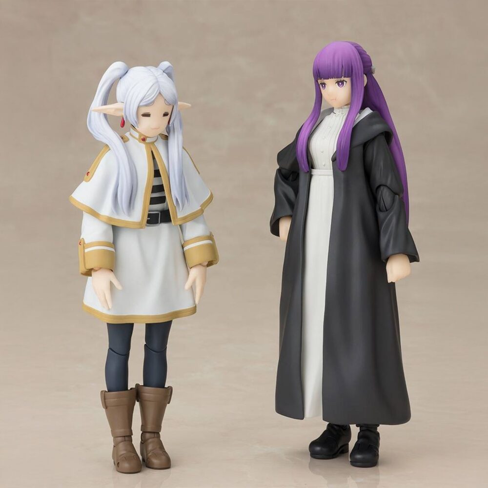 Frieren frieren beyond journey's end s. H. Figuarts re-run. Tamashii introduce en su línea s. H. Figuarts la figura de frieren, la hechicera elfa de la serie "frieren: beyond journey's end" ("frieren: más allá del final del viaje" en españa). Mide 12 cm (14 cm con efectos) y está diseñada con materiales blandos en capa y falda para facilitar poses dinámicas. Incluye 3x expresiones faciales, 2x pares de manos alternativas, 1x bastón, 1x set de efectos mágicos, 1x set de pedestal para los efectos y 1x par de coletas de repuesto. Fabricada en pvc y abs. Unidades limitadas.